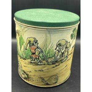 Vintage Mushroom Gnome Tin Musical Spinning Fairy We Wish You A Merry Xmas Works